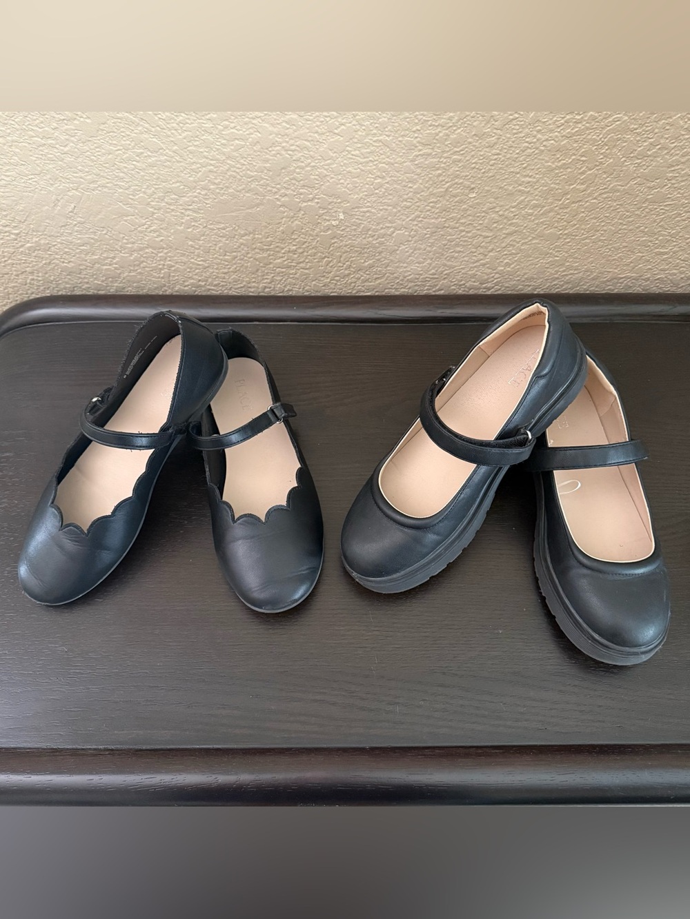 Bundle 2 Pairs Children’s Place Girls Black Mary Jane School Shoes Size 5